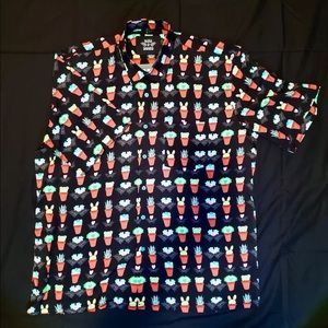 Cute succulent button up - size xs/s